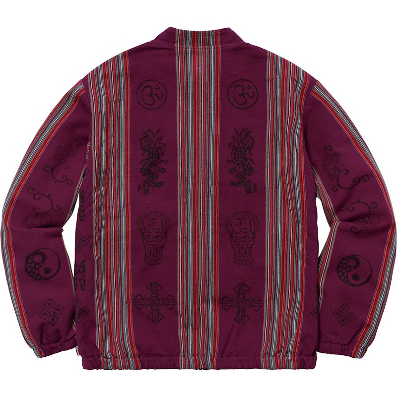 Supreme Woven Striped Batik Jacket Purple