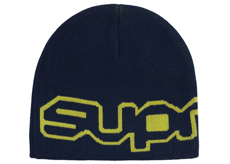 Supreme Wrap Logo Beanie Navy