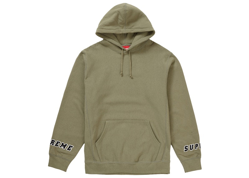 Supreme Wrist Logo Hooded Sweatshirt Light Olive
