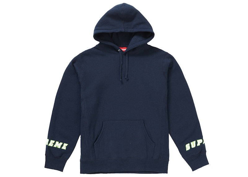 Supreme Wrist Logo Hooded Sweatshirt Navy