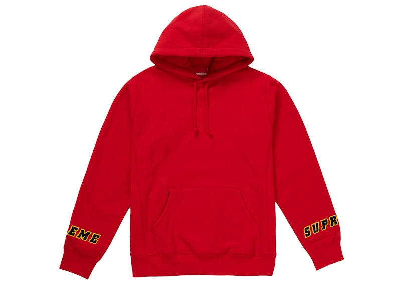Supreme Wrist Logo Hooded Sweatshirt Red