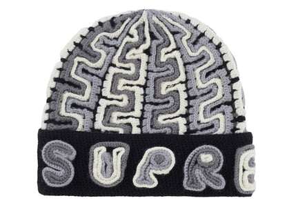 Supreme Yarn Applique Beanie Black