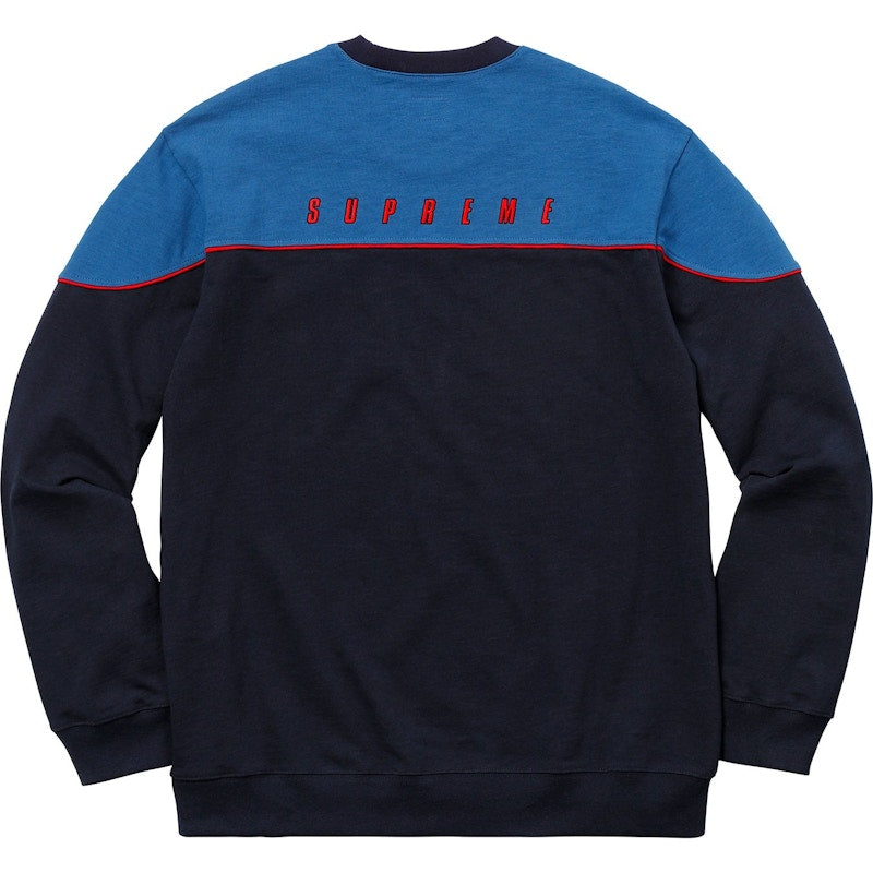 Supreme Yoke Piping L/S Top Navy