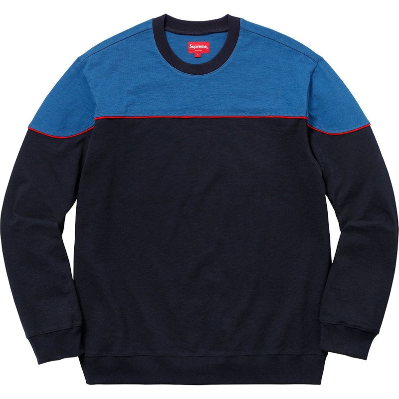Supreme Yoke Piping L/S Top Navy