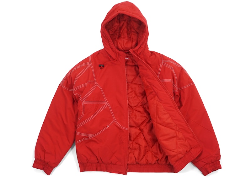 Supreme Zig Zag Stitch Puffy Jacket Red