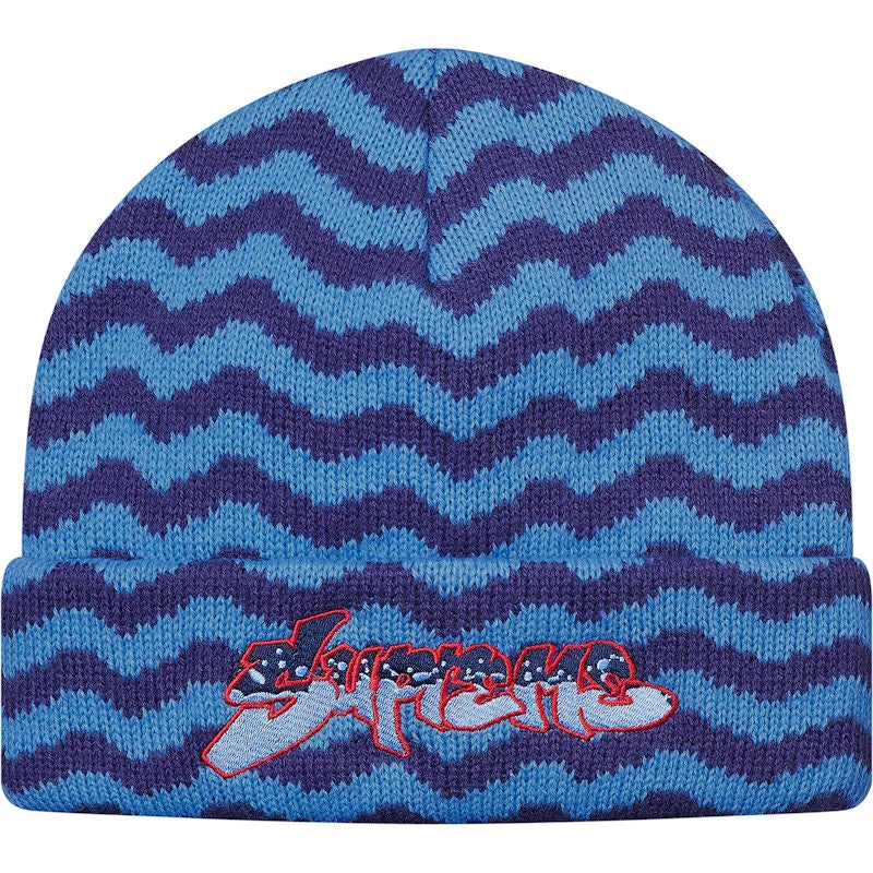 Supreme Zig Zag Stripe Beanie Blue