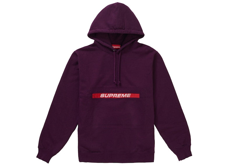Supreme Zip Pouch Hooded Sweatshirt Eggplant