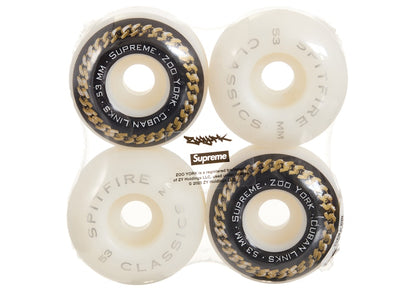 Supreme Zoo York Spitfire Cuban Links Classic Skateboard Wheels (Set of 4) White