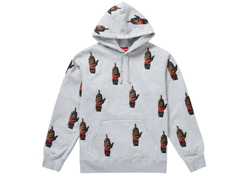 Supreme dead prez RBG Embroidered Hooded Sweatshirt Heather Grey