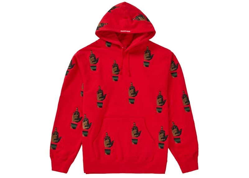 Supreme dead prez RBG Embroidered Hooded Sweatshirt Red