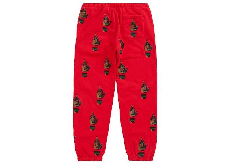 Supreme dead prez RBG Embroidered Sweatpant Red