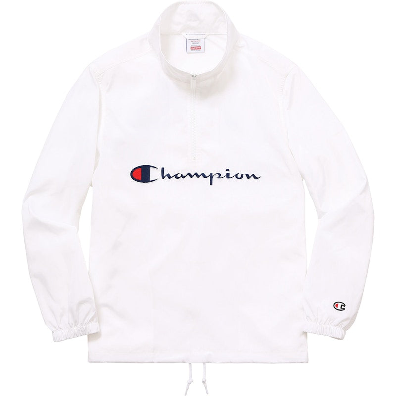 Supreme x Champion Half Zip Pullover White