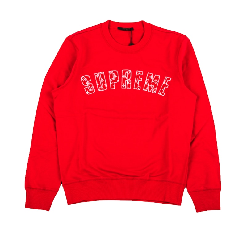 Supreme x Louis Vuitton Arc Logo Crewneck Red