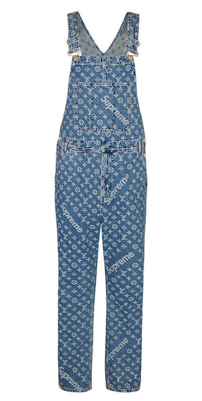 Supreme x Louis Vuitton Jacquard Denim Overalls Blue