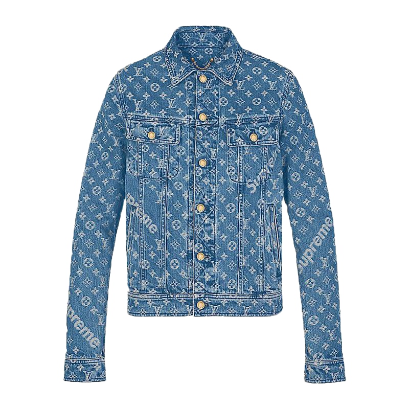 Supreme x Louis Vuitton Jacquard Denim Trucker Jacket Blue