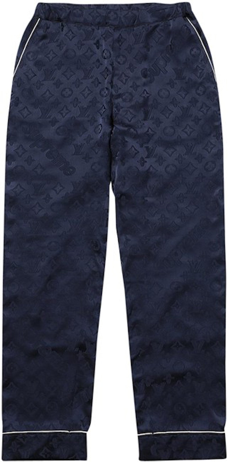 Supreme x Louis Vuitton Jacquard Silk Pajama Pant Blue