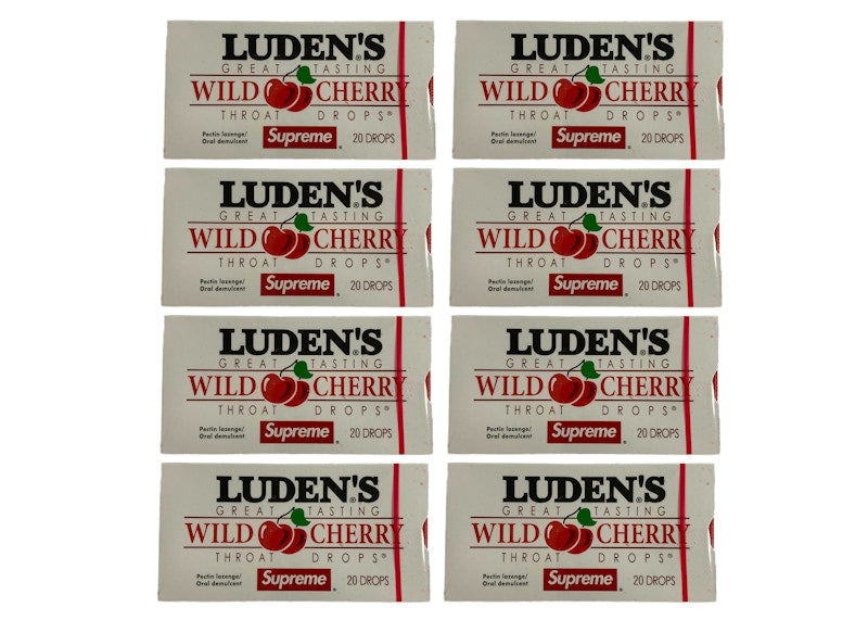 Supreme x Luden's Wild Cherry Throat Drops Box 8x Lot (Not Fit For Human Consumption)