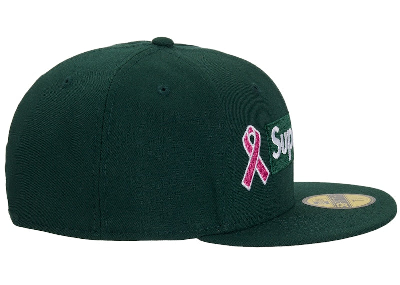 Supreme x New Era Breast Cancer Awareness Box Logo Fitted Hat Green