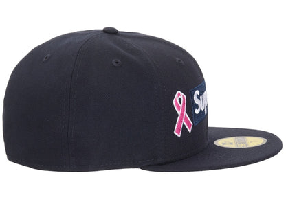 Supreme x New Era Breast Cancer Awareness Box Logo Fitted Hat Navy