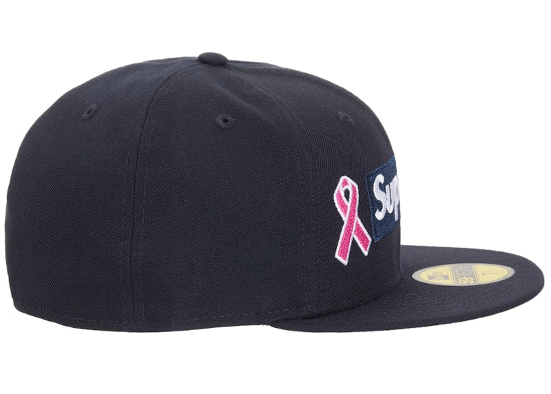 Supreme x New Era Breast Cancer Awareness Box Logo Fitted Hat Navy