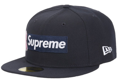 Supreme x New Era Breast Cancer Awareness Box Logo Fitted Hat Navy