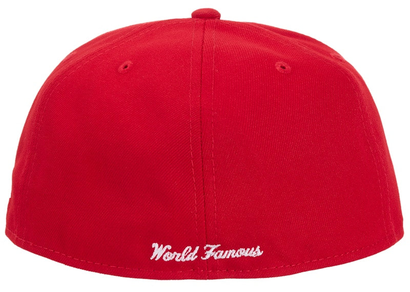 Supreme x New Era Breast Cancer Awareness Box Logo Fitted Hat Red