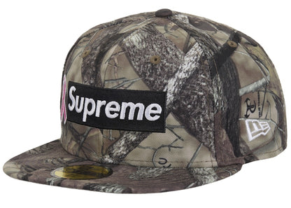 Supreme x New Era Breast Cancer Awareness Box Logo Fitted Hat Woodland Camo
