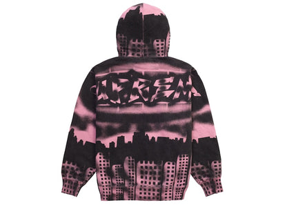 Supreme x New York Yankees Airbrush Hooded Sweatshirt Pink