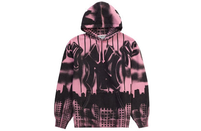 Supreme x New York Yankees Airbrush Hooded Sweatshirt Pink
