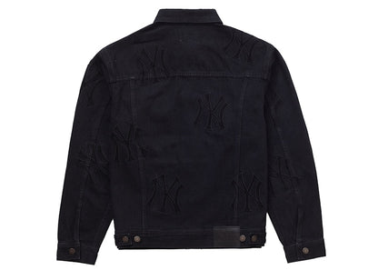 Supreme x New York Yankees Denim Trucker Jacket Washed Black