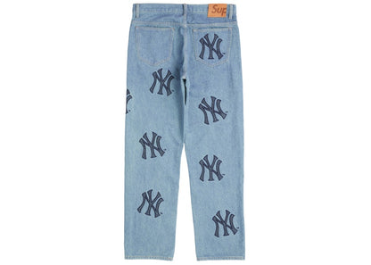 Supreme x New York Yankees Regular Jean Washed Blue