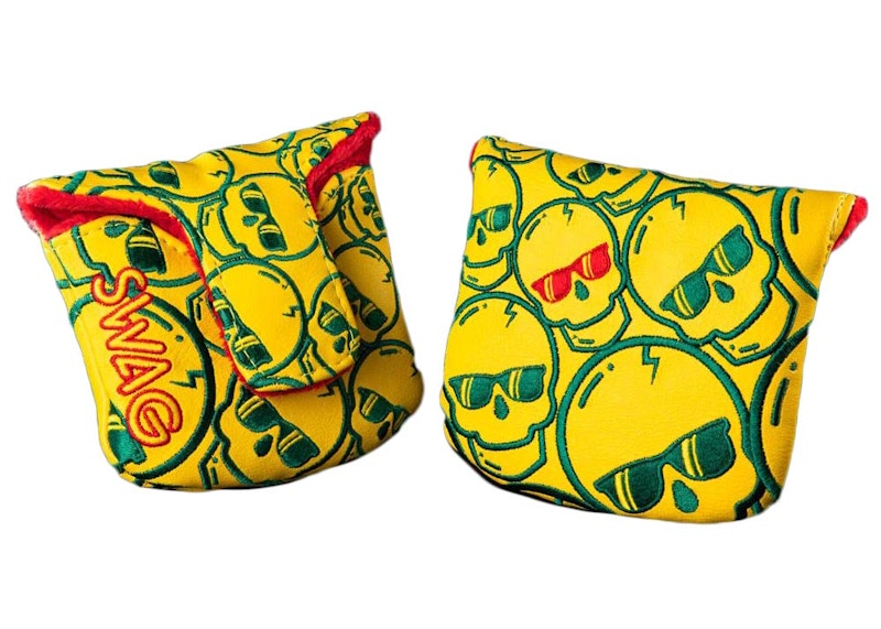 Swag Golf Agusta Concentric Skull Mallet Golf Club Cover Yellow/Green/Red