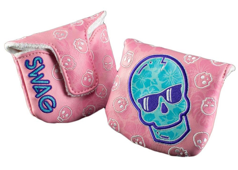 Swag Golf Hawaiian Shirt Skull Mallet Cover Golf Club Cover Pink/Blue