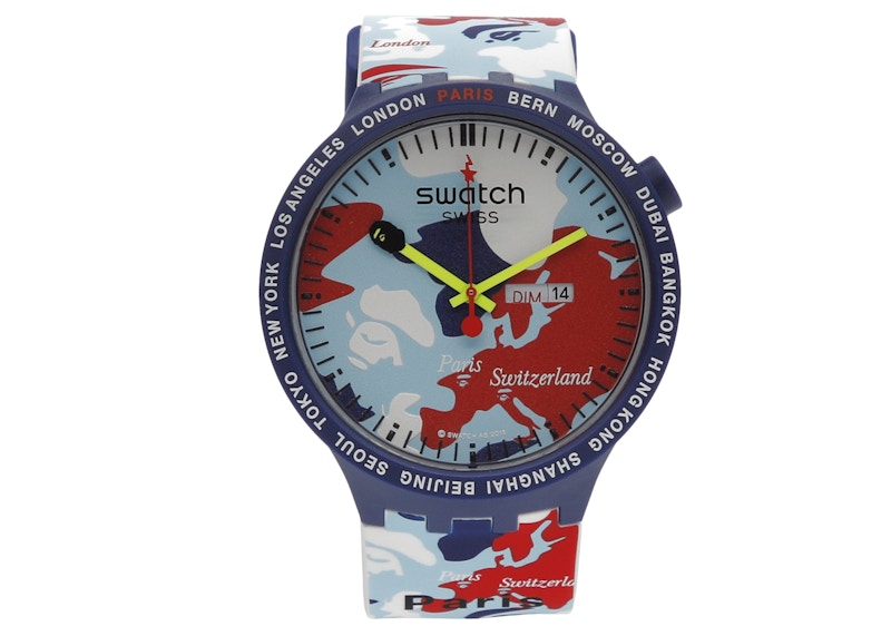 Swatch x Bape Big Bold Paris Edition S027Z703S