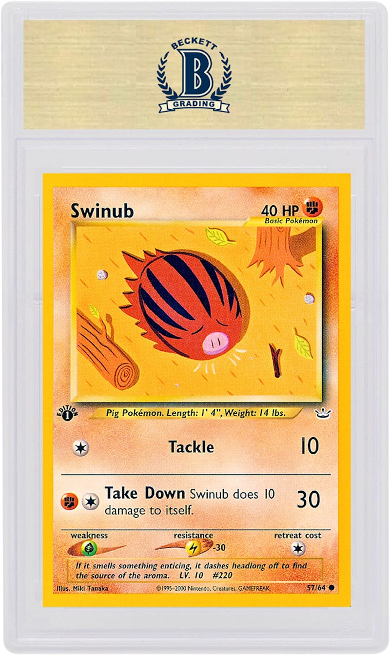 Swinub 2001 Pokemon TCG Neo Revelation 1st Edition #57/64 (PSA or BGS Graded)