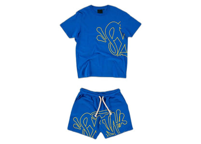 Syna Syna Logo T-shirt/Short Set Cobalt Blue