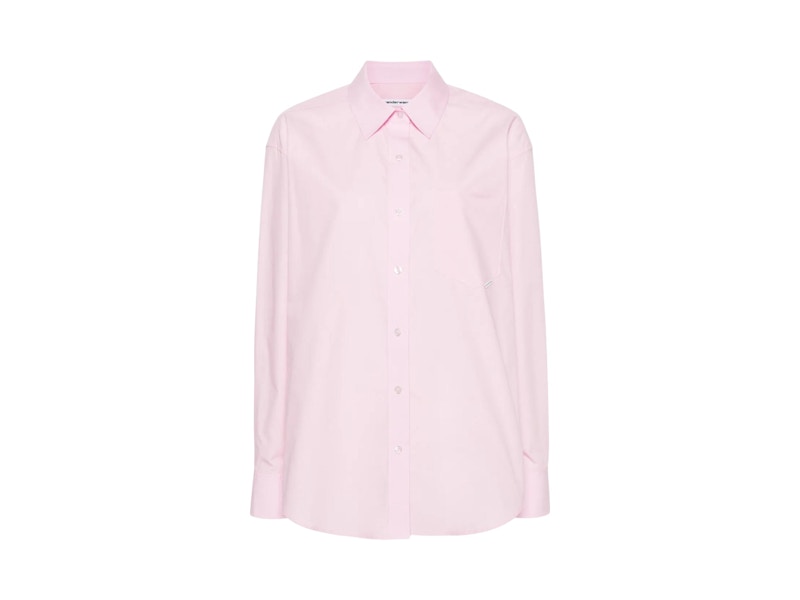 T by Alexander Wang Boyfriend Shirt With Logo Flag Tag Light Pink