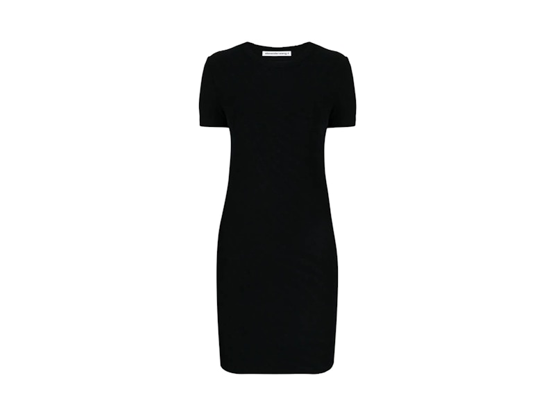 T by Alexander Wang Crew Neck Short Sleeve Dress Black