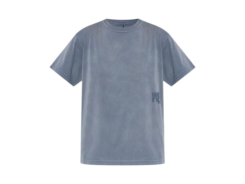 T by Alexander Wang Essential Jersey Puff Logo Short Sleeve T-shirt Washed Blue Ink