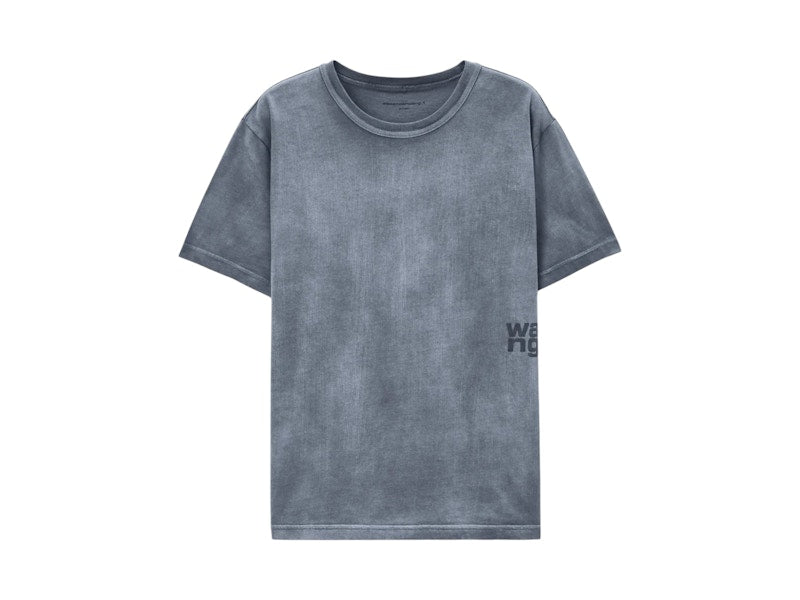 T by Alexander Wang Essential Jersey Puff Logo Short Sleeve Tee Washed Asphal