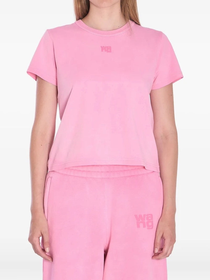T by Alexander Wang Essential Jersey Puff Logo Shrunk T-shirt Washed LotUS