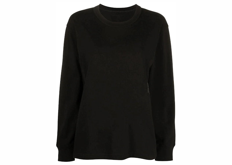 T by Alexander Wang Essential Puff Logo Jersey LS Tee Black