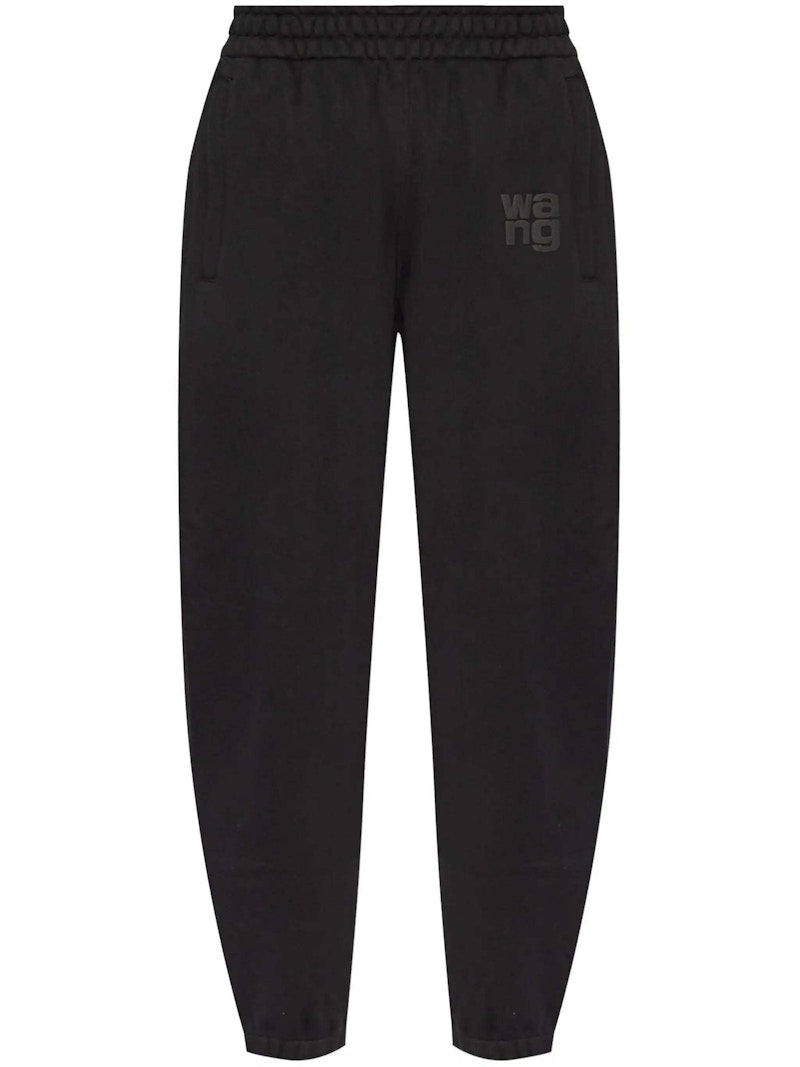 T by Alexander Wang Essential Terry Classic Puff Paint Logo Sweatpant Black