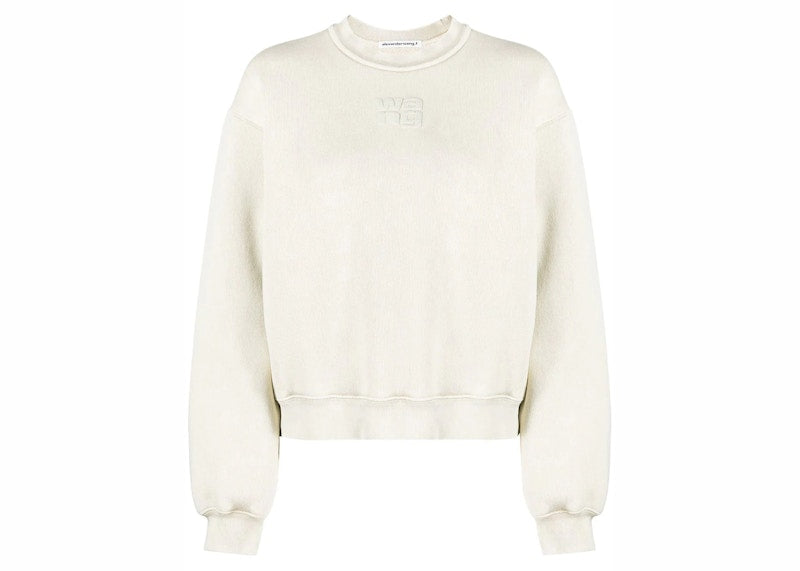 T by Alexander Wang Essential Terry Crew Sweatshirt Ice Grey