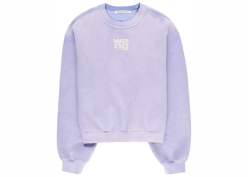 T by Alexander Wang Essential Terry Puff Paint Crewneck Sweatshirt Easter Egg/Purple