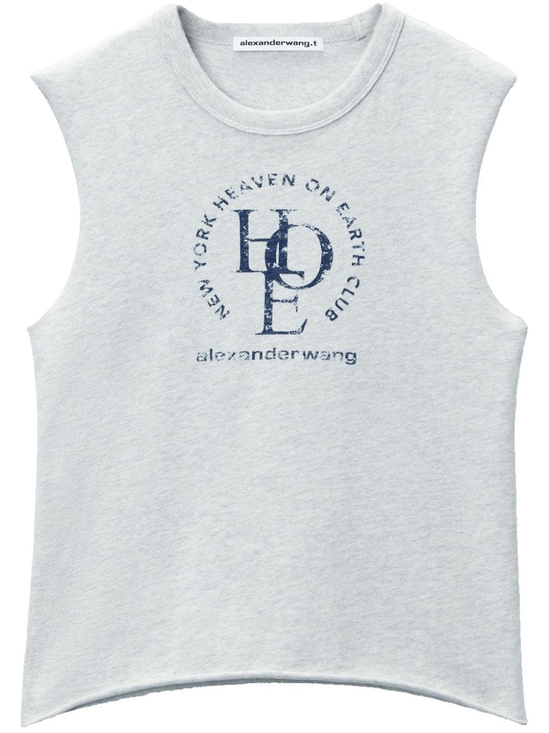 T by Alexander Wang Graphic Baby MUScle T-shirt Light Heather Grey