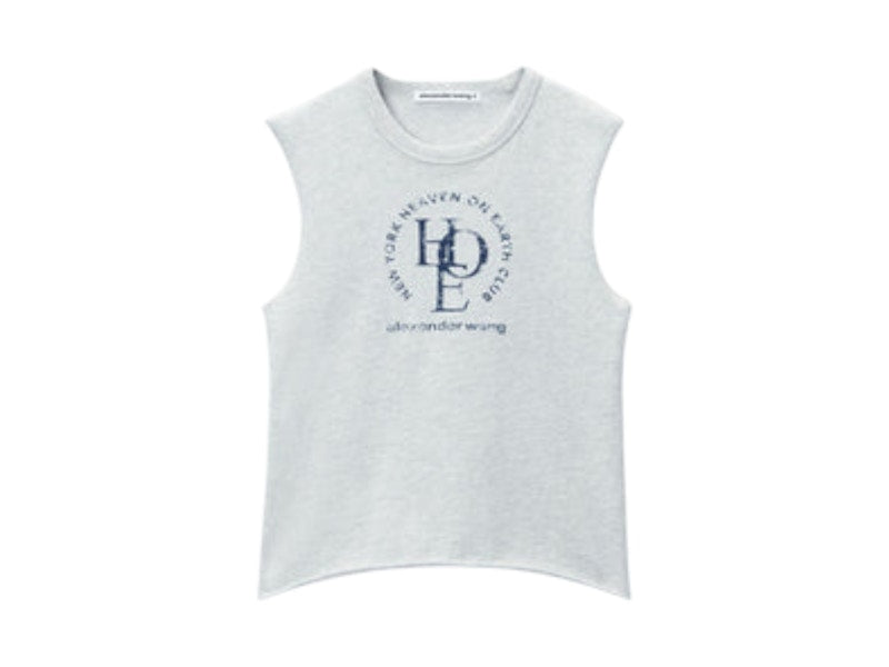 T by Alexander Wang Graphic Baby Muscle T-shirt Grey