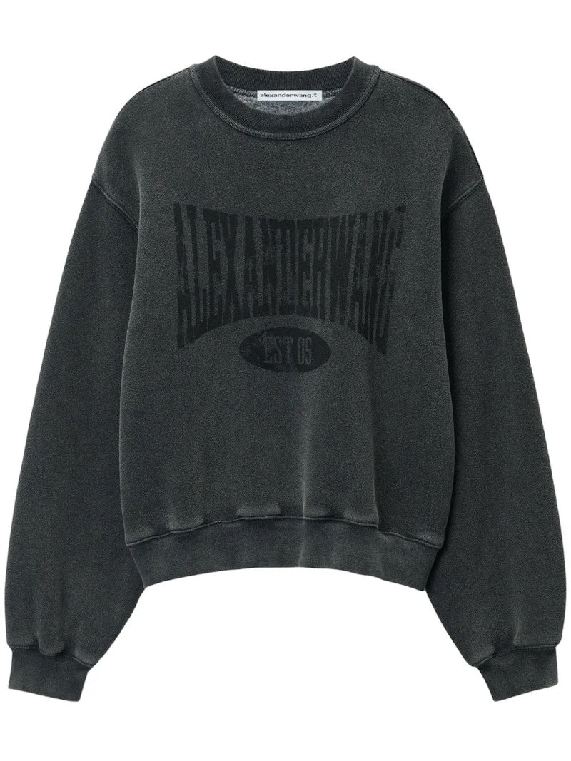 T by Alexander Wang Graphic Crewneck Sweatshirt Faded Black