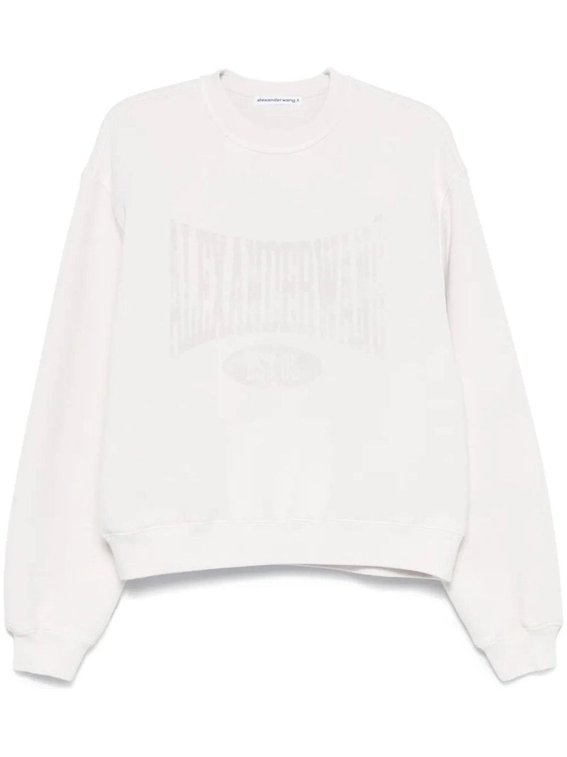 T by Alexander Wang Graphic Crewneck Sweatshirt White