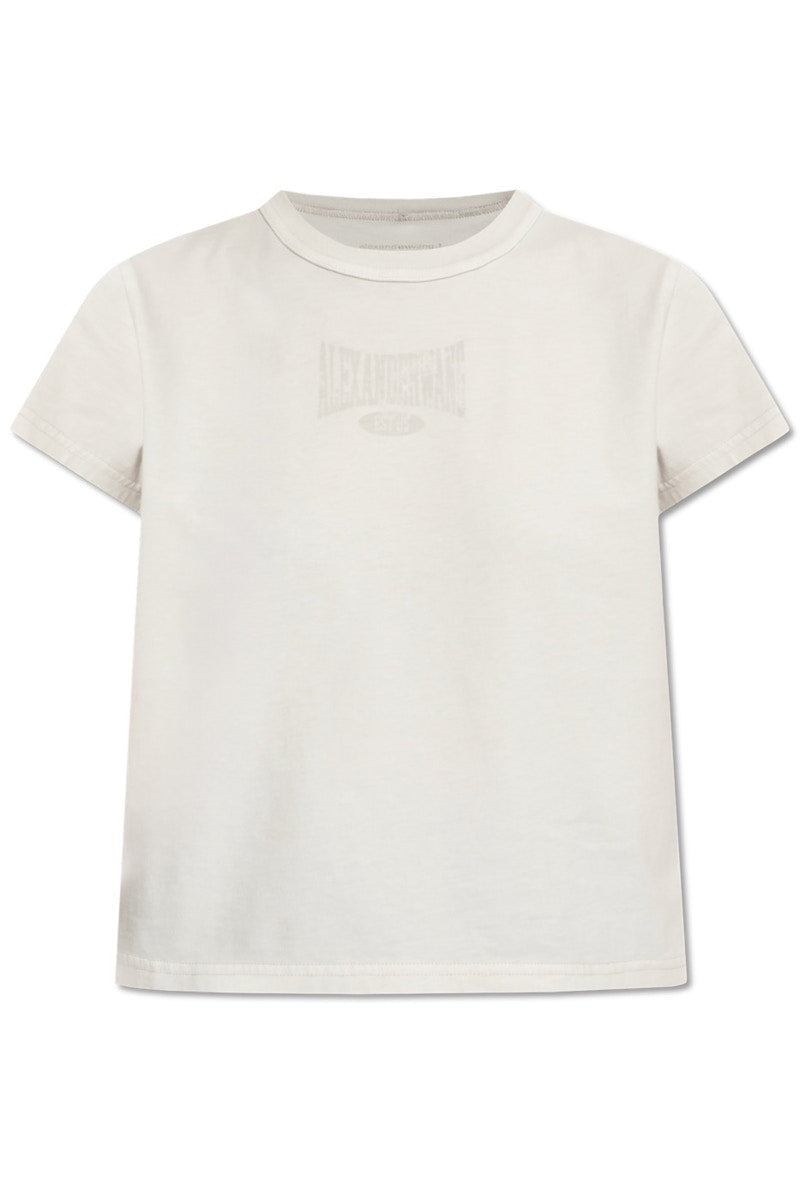 T by Alexander Wang Graphic Shrunk T-shirt Dirty White